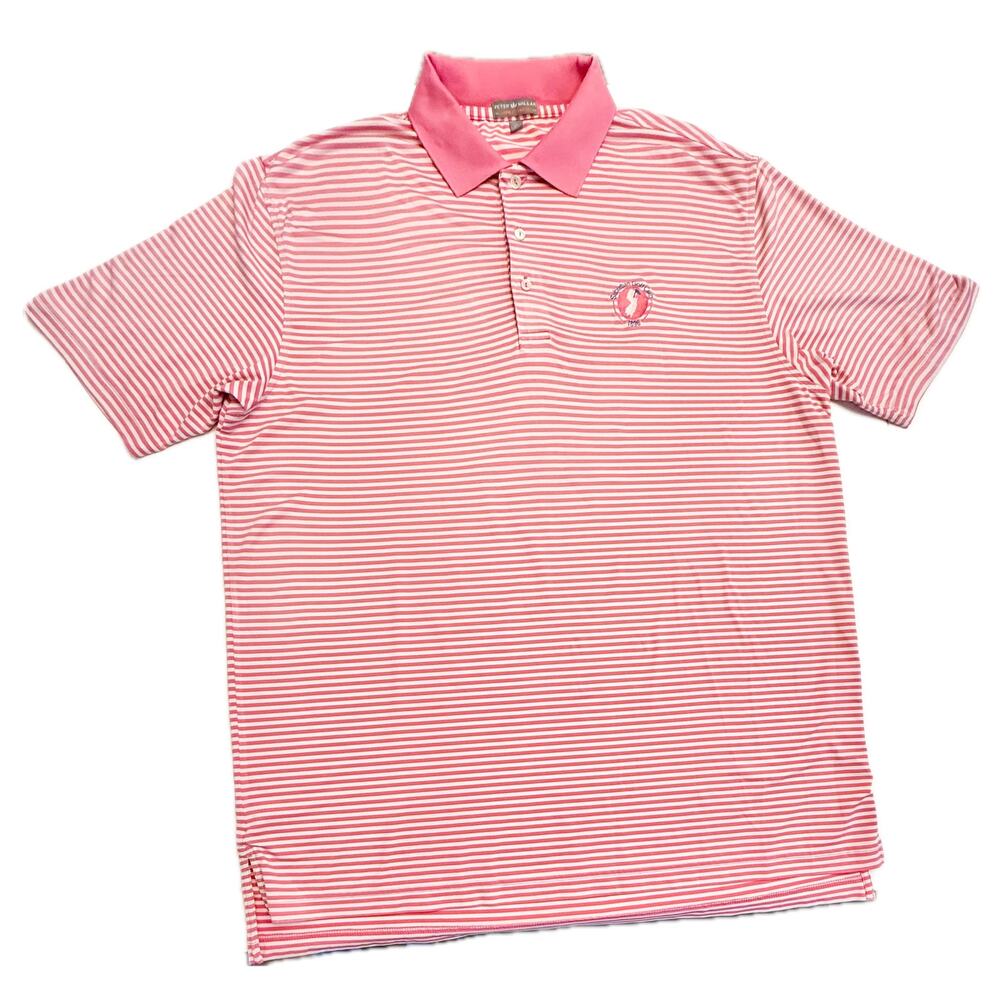 Peter Millar Pink/White Summer Comfort Competition Stripe Polo Size XL 🏌️‍♂️🩷⛳ - Picture 9 of 16